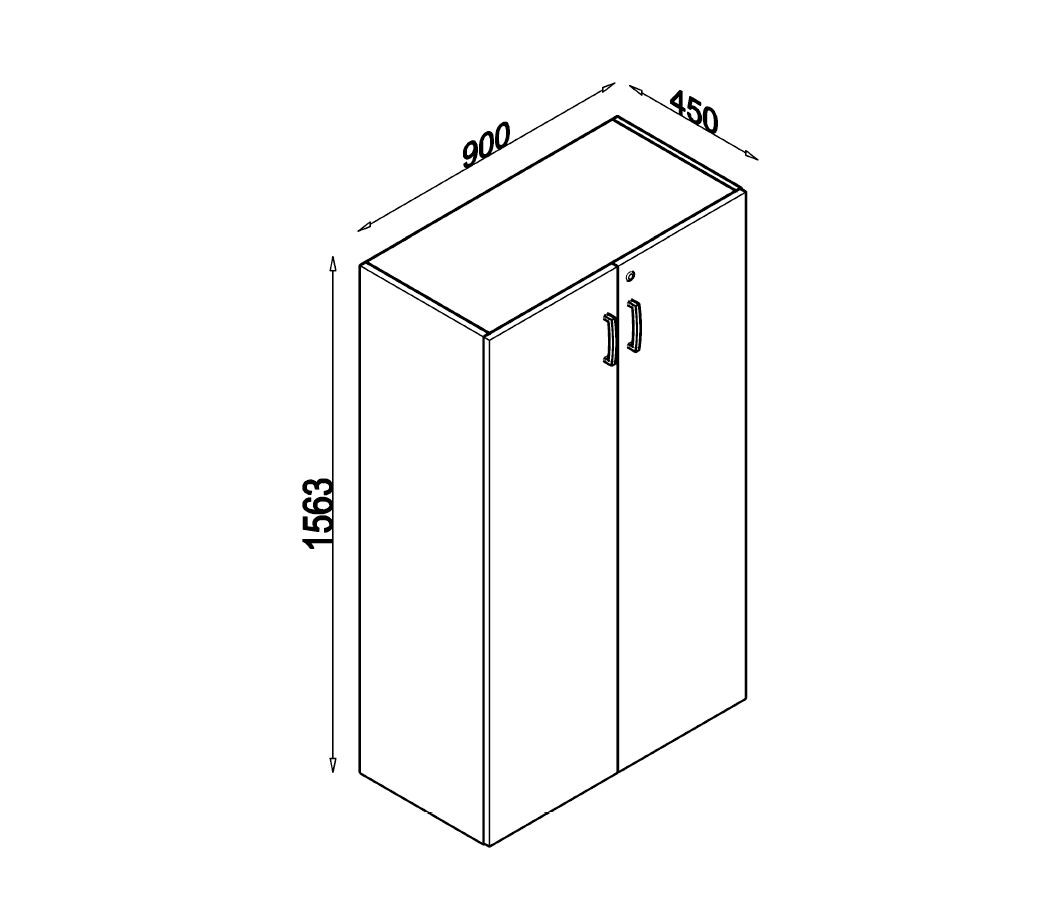 Armadio da Ufficio BINDER L 90 cm x P 45 cm x H 157 cm