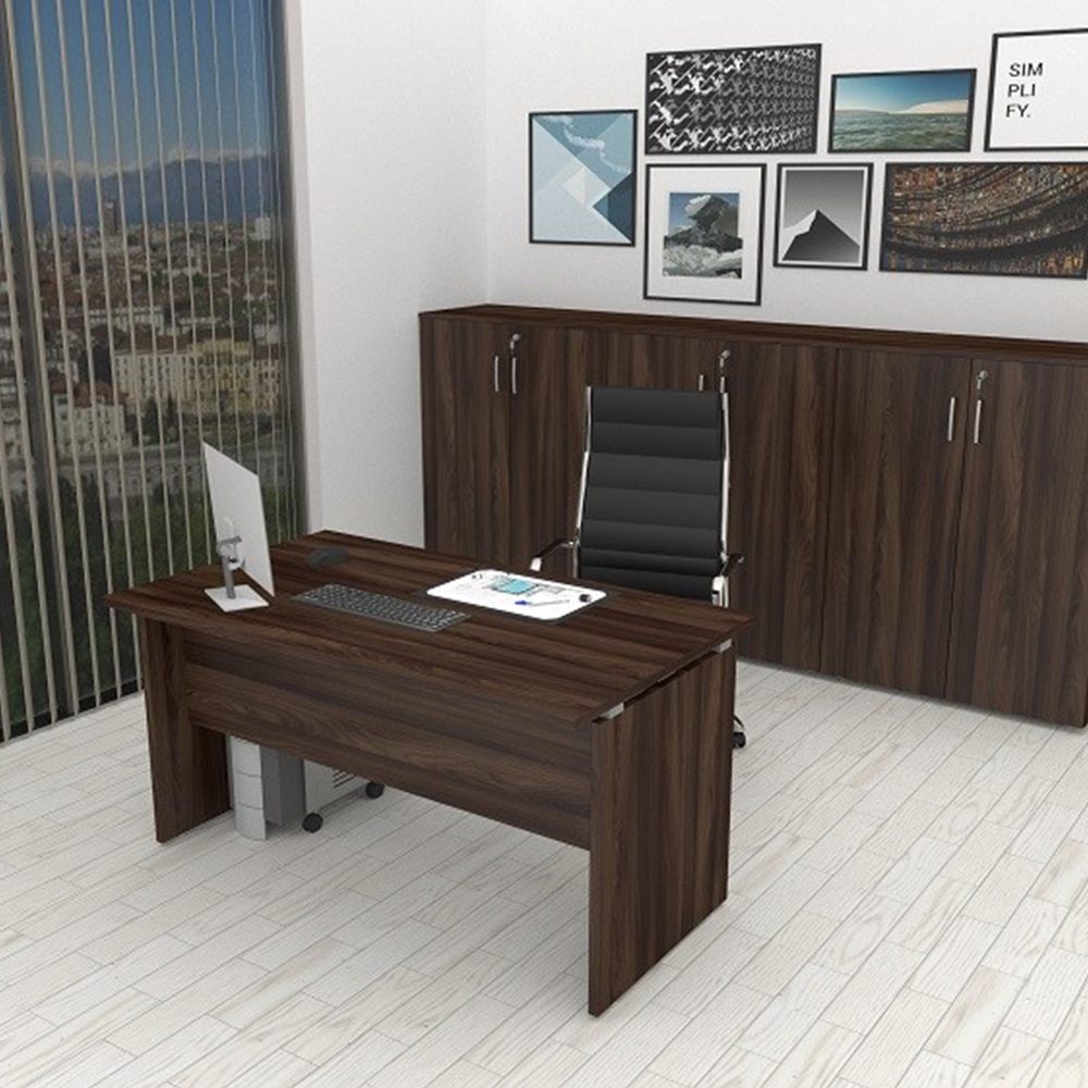 Scrivania da Ufficio BURO Olmo Scuro