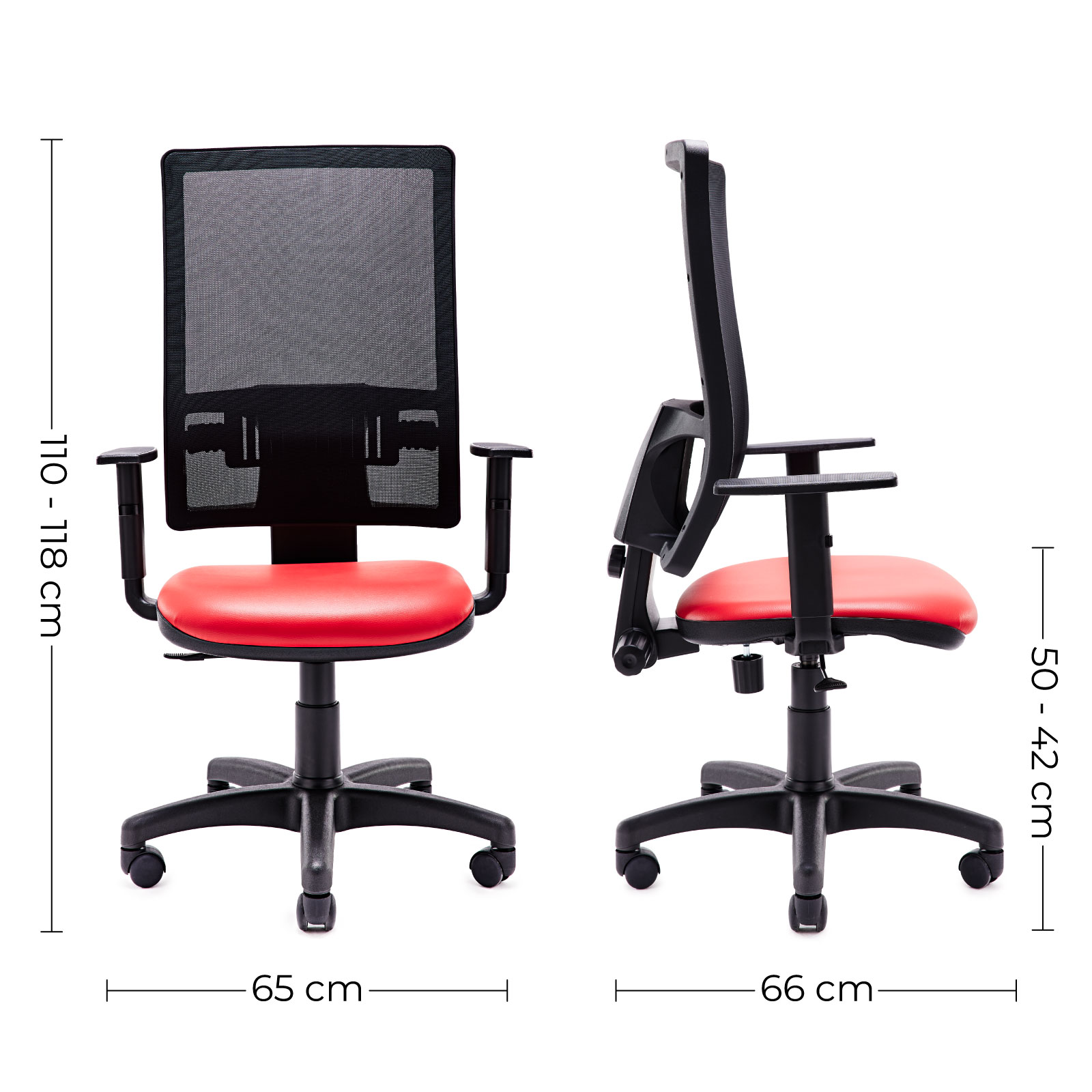 Sedia Ergonomica da Ufficio Ariston Rosso