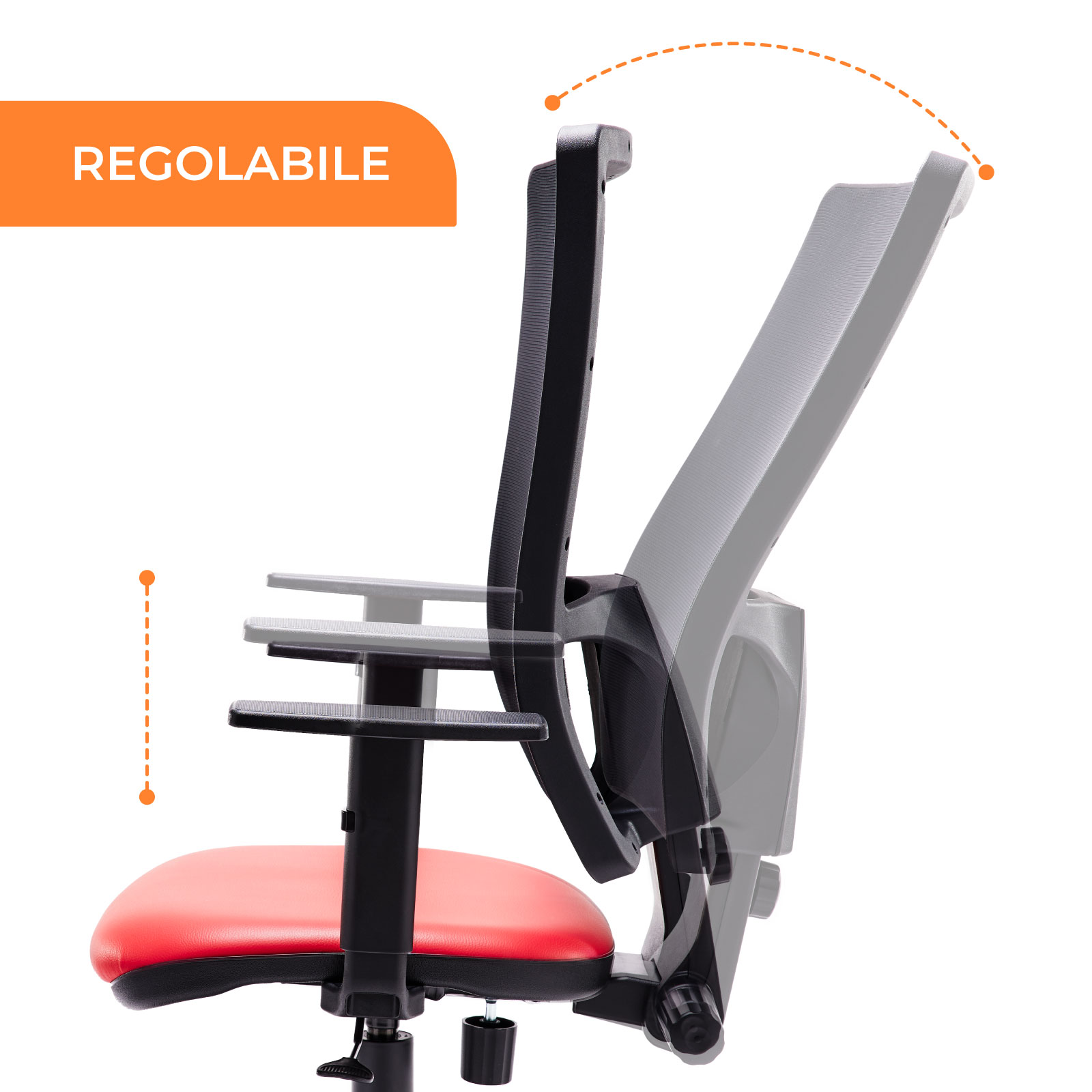 Sedia Ergonomica da Ufficio Ariston Rosso