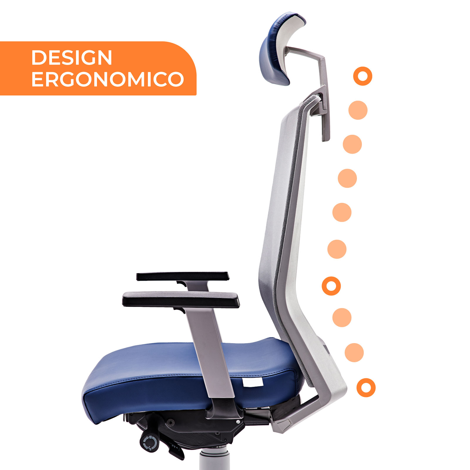 Sedia Ergonomica da Ufficio Tecna Blu 