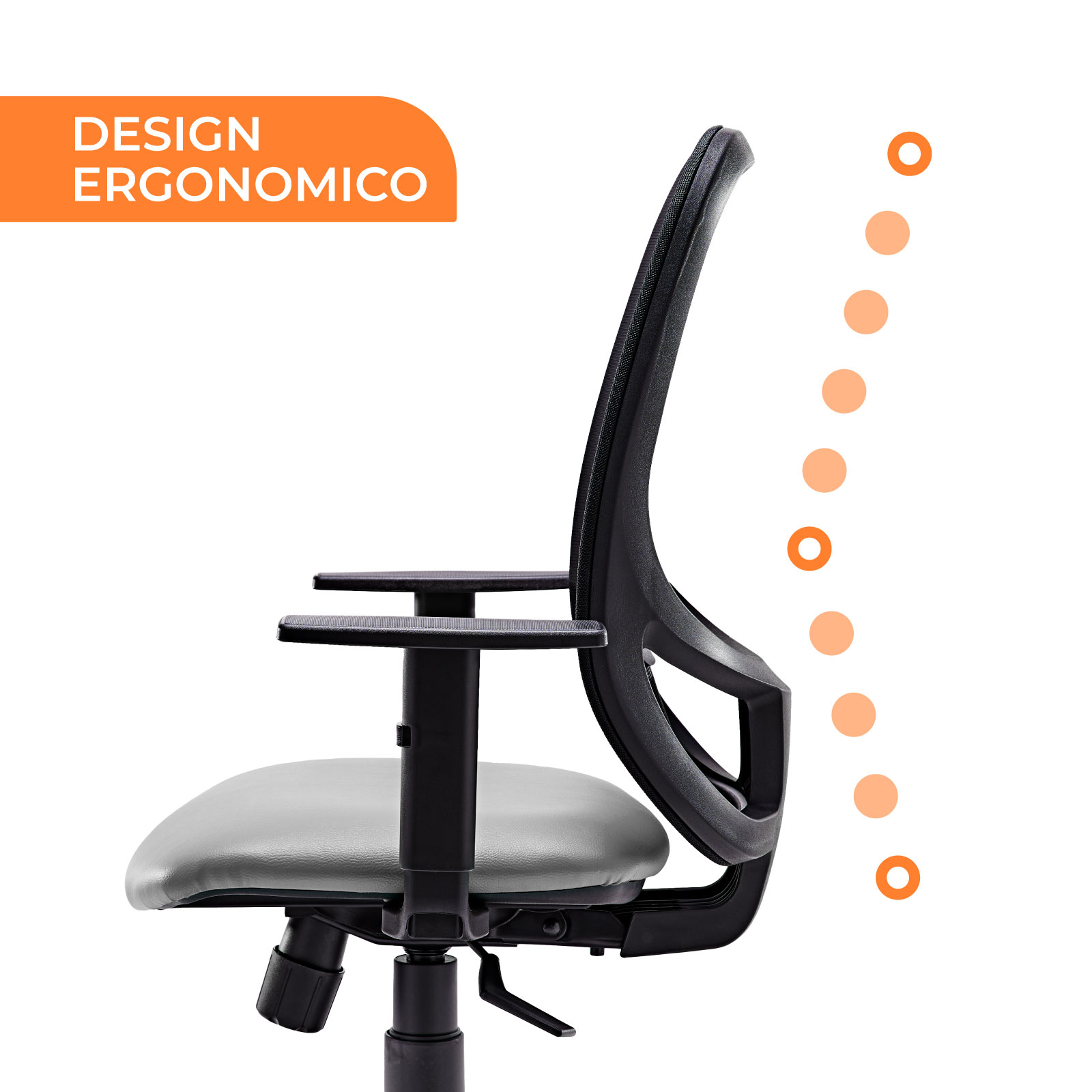 Sedia Ergonomica da Ufficio Myn Grigio Chiaro