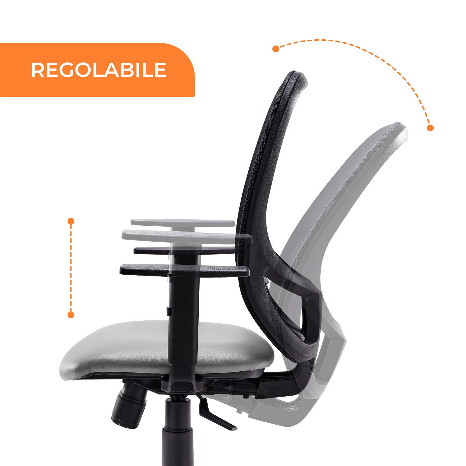 Sedia Ergonomica da Ufficio Myn Grigio Chiaro