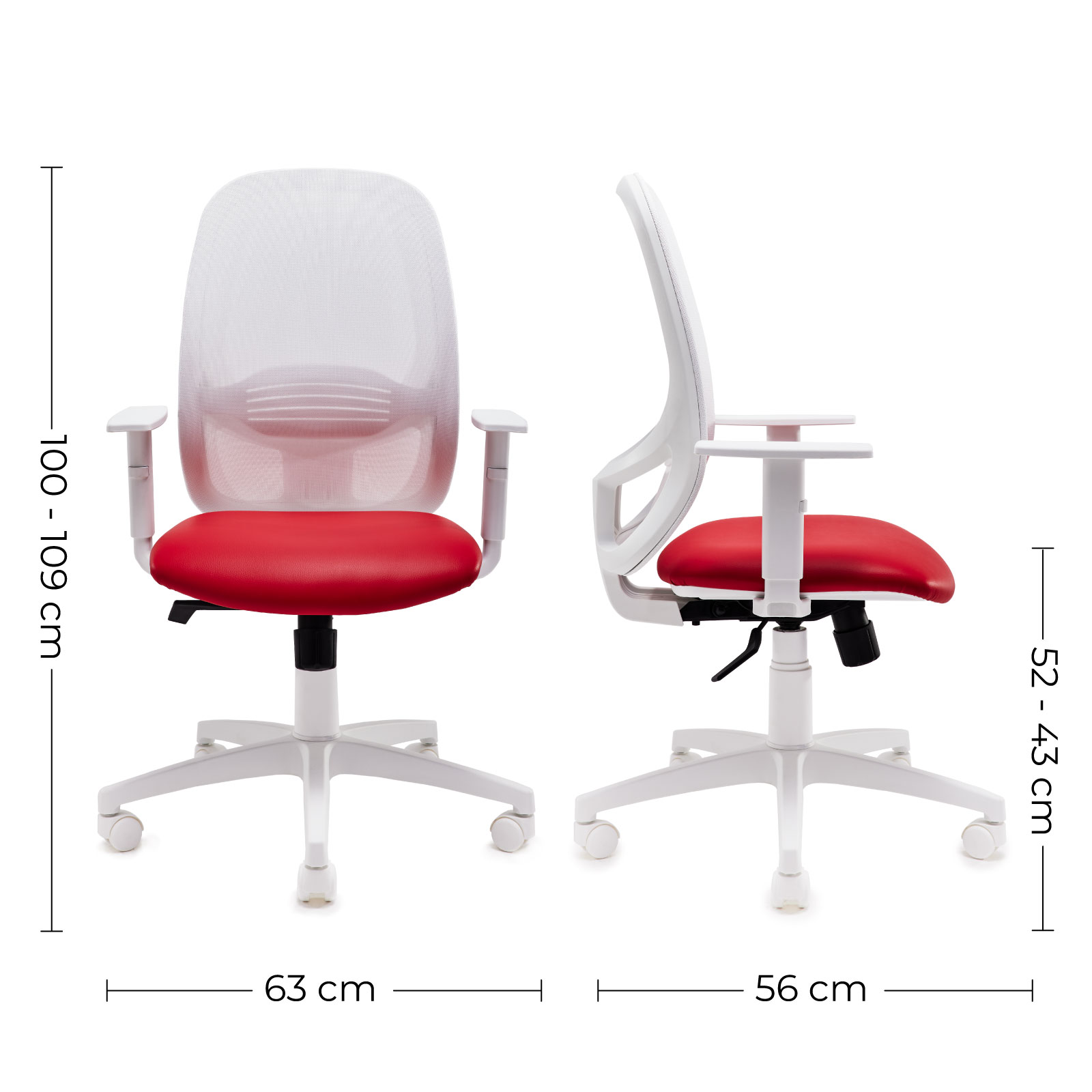 Sedia Ergonomica da Ufficio Myb Rosso