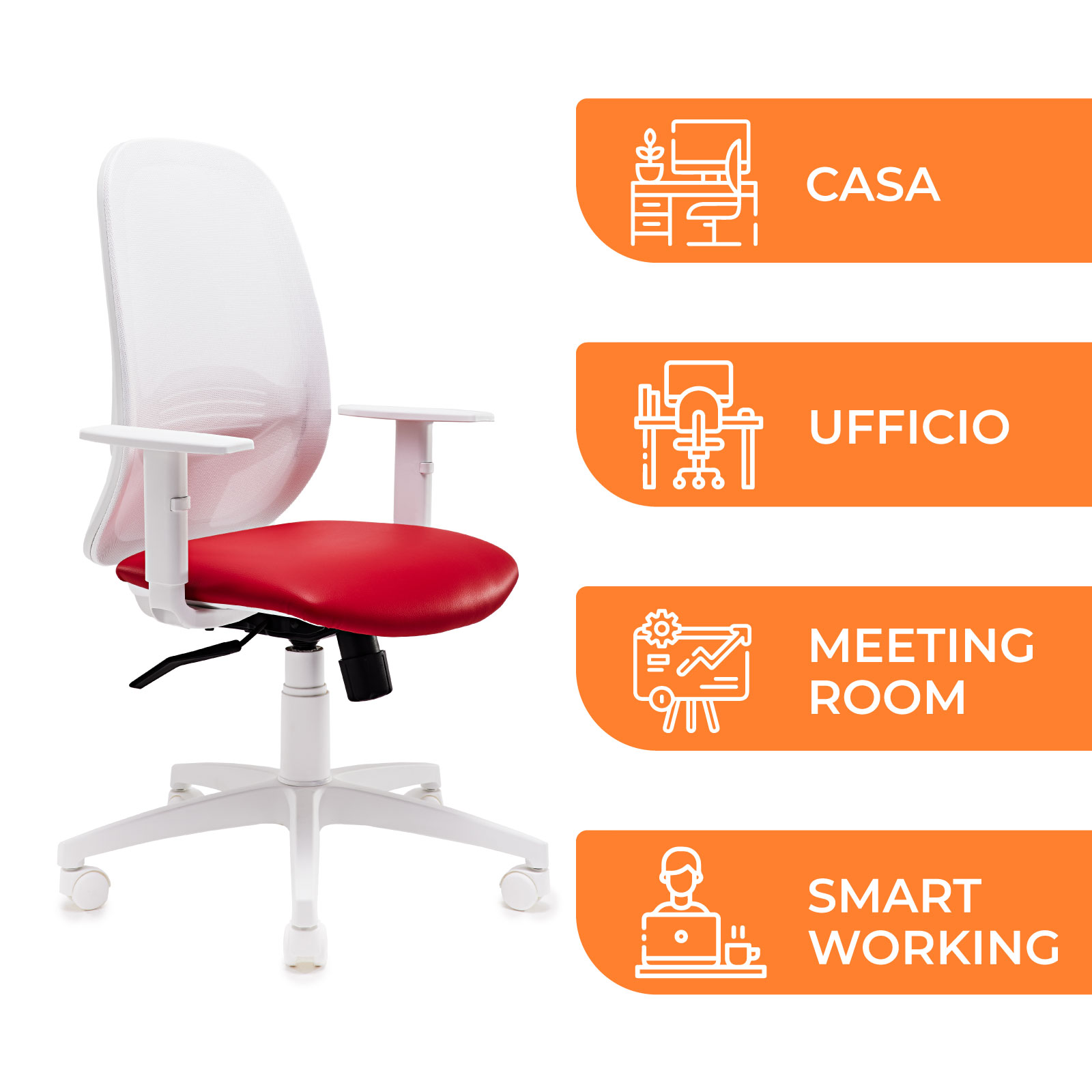 Sedia Ergonomica da Ufficio Myb Rosso